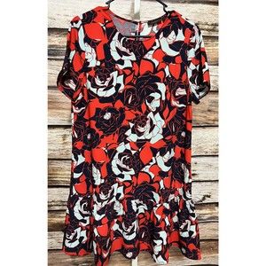 Halogen Womens Floral Dress Size Small Blue Red Shift Mini